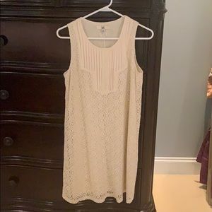 Cream dress with lace pattern